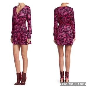 ANDAMANE Brandy Zebra-Print Wrap Dress